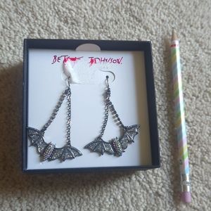 Beautiful Betsy Johnson bat earrings